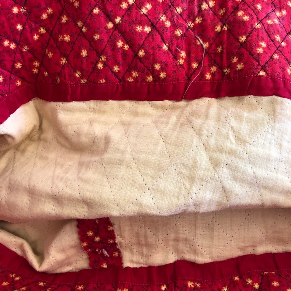 Vintage 1960s Handmade Floral Leaf Quilt Dress - Picture 7 of 7